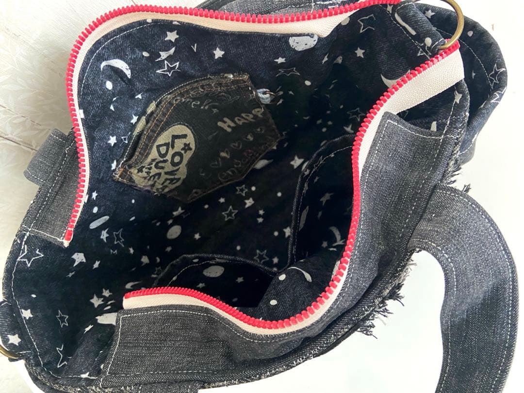 デニムリメイクバッグS ブラックストーンデニム