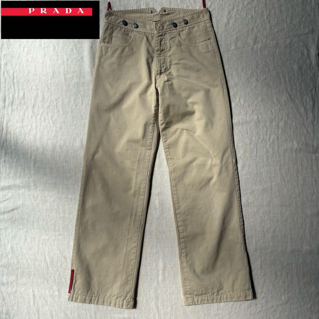 PRADA SPORT プラダスポーツ ラバーロゴ コットン ベージュ 46