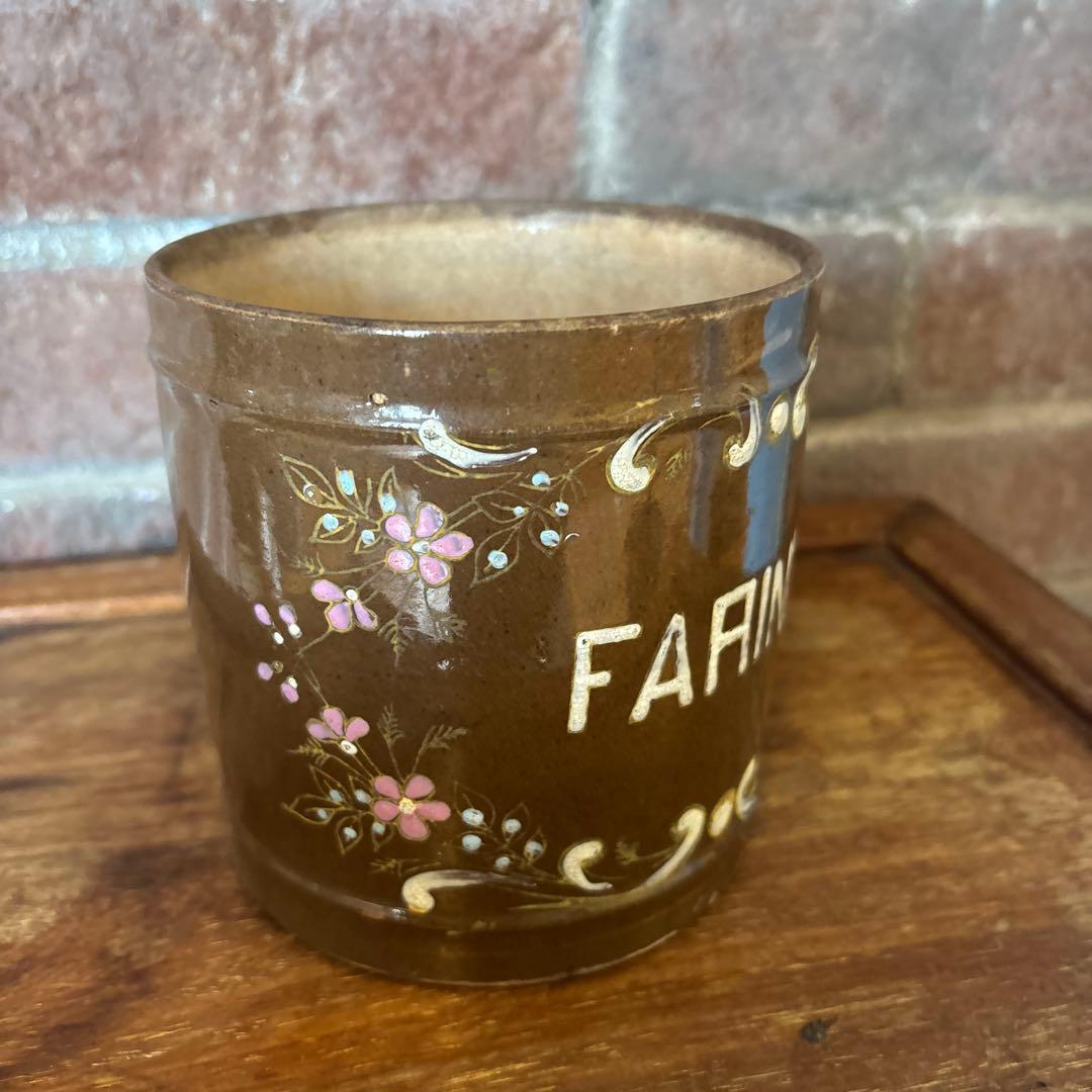 アンティーク　キャニスター　花　フランス