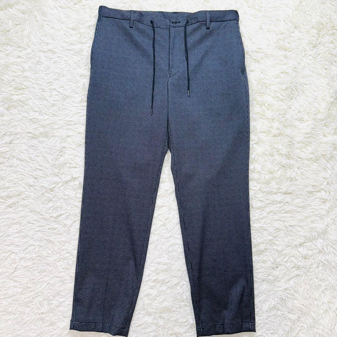 【未使用タグ付】洗える♪パジャマスーツ プリントジャージセット グレー千鳥格子L