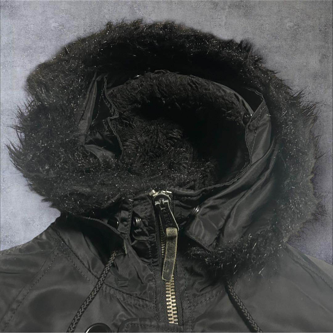 まめこALPHA アルファ N3B L ブラック ファー着脱可 2WAY