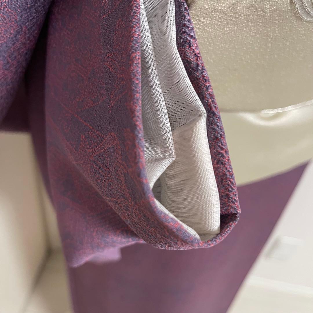 k181 単衣 色無地 洗える着物 うそつき袖 一つ紋 身丈149裄丈64.5