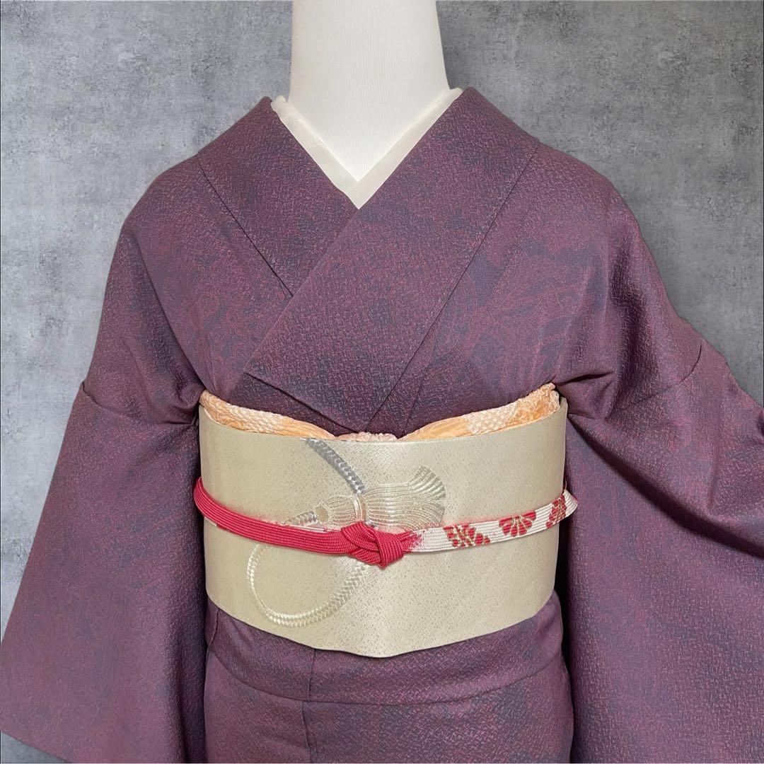 k181 単衣 色無地 洗える着物 うそつき袖 一つ紋 身丈149裄丈64.5