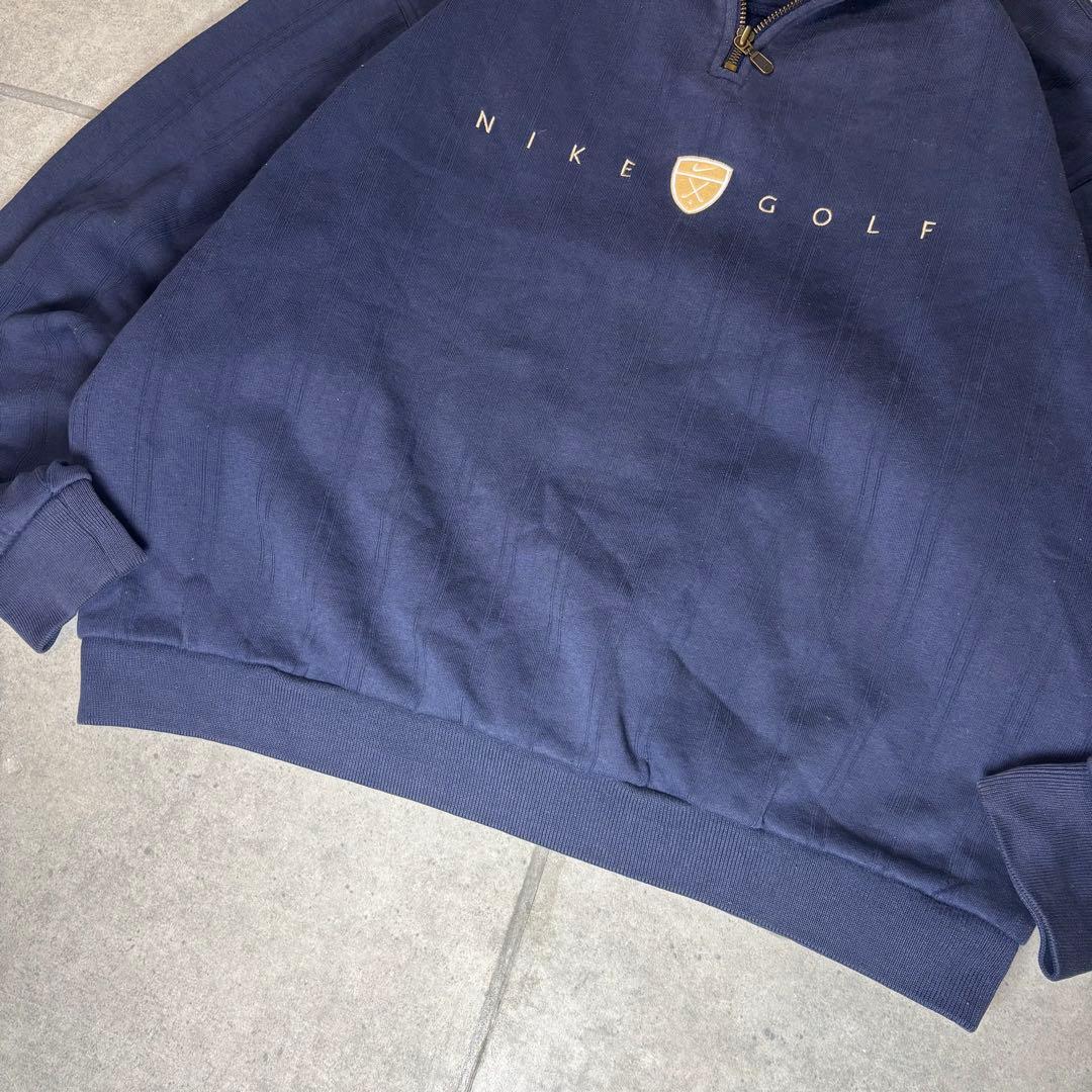 OLD NIKE GOLF　スウェット　90s　刺繍　ハーフジップ　センターロゴ