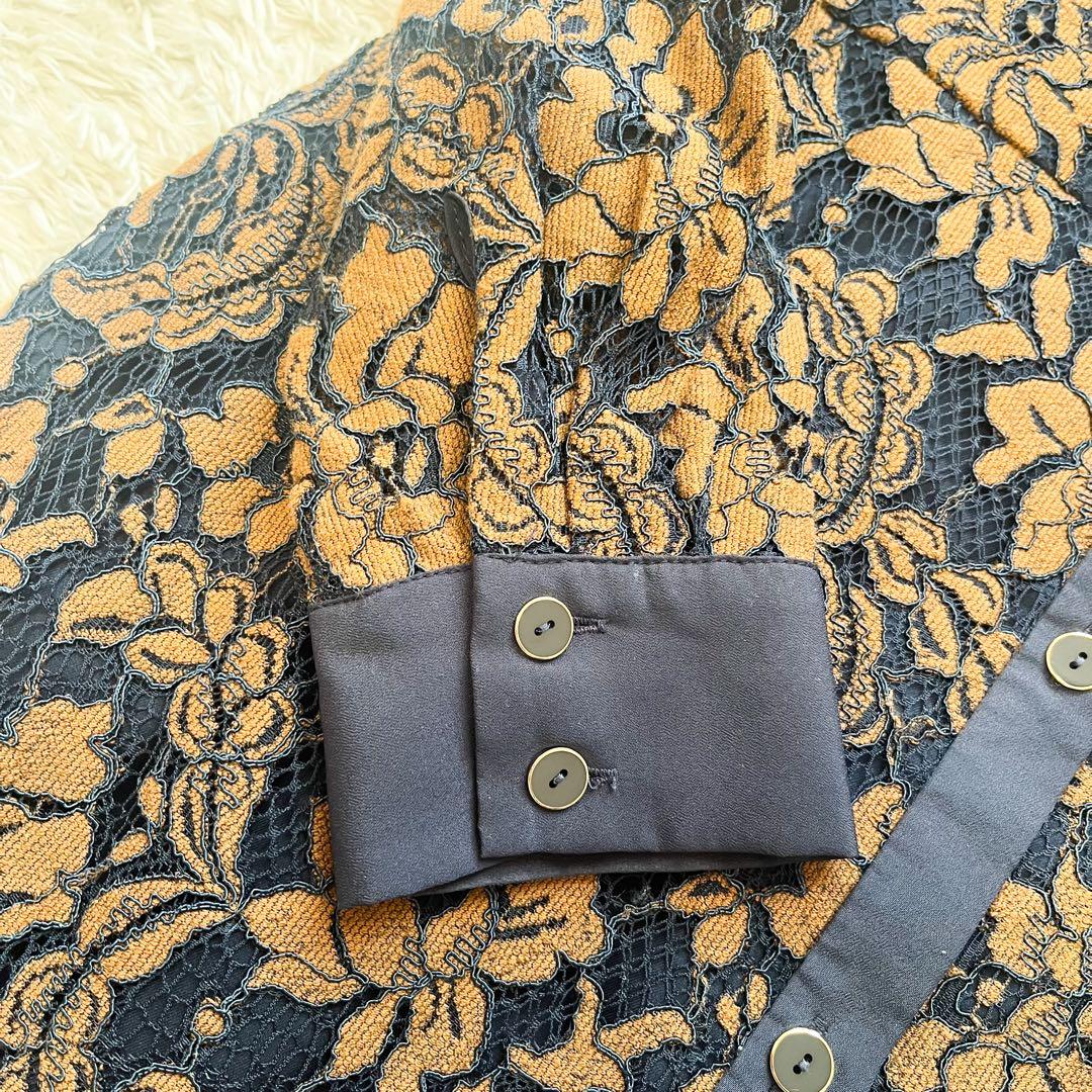 グレースコンチネンタル　ロング刺繍ワンピース ボウタイ リボンタイ