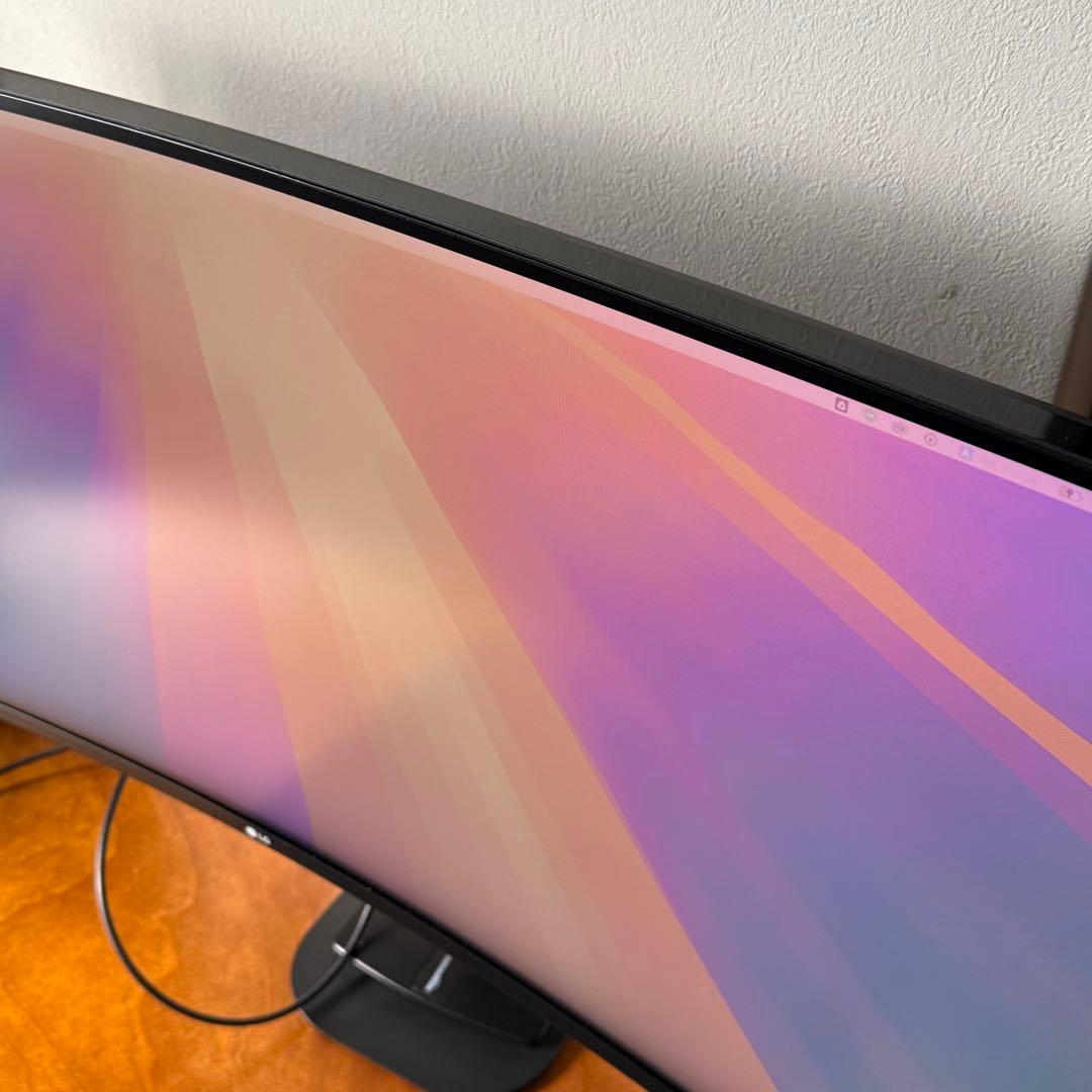 LG 曲面モニター 35WN75C-B ディスプレイ（モニターアーム付き）