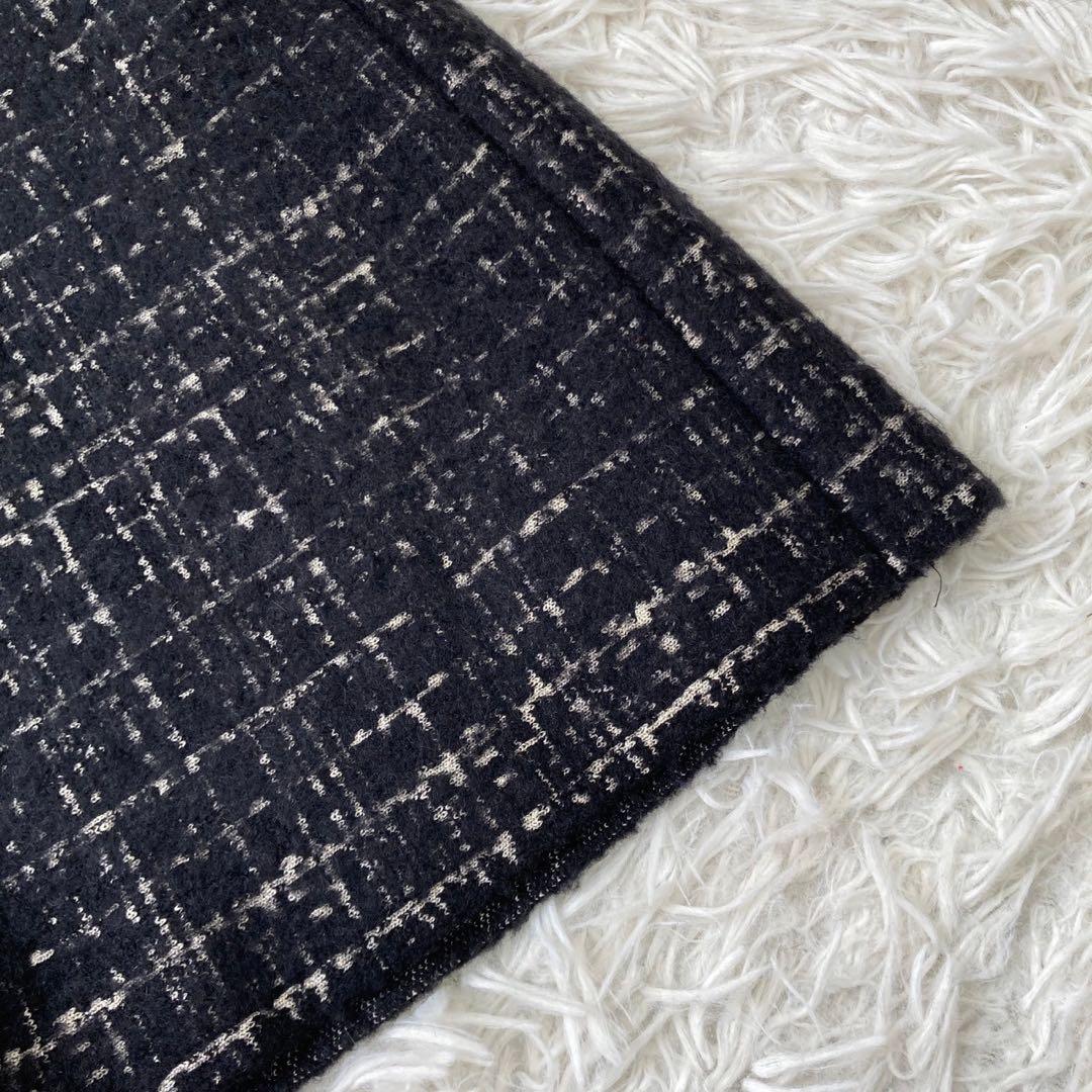 PRADA ウールスカート ブラック 38 ツイード フォーマル キレイめ