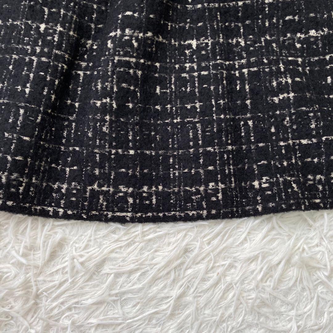 PRADA ウールスカート ブラック 38 ツイード フォーマル キレイめ