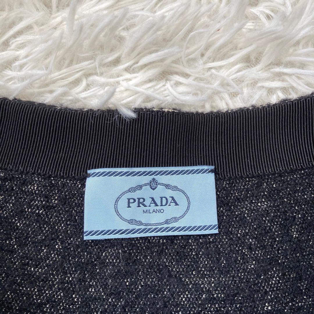 PRADA ウールスカート ブラック 38 ツイード フォーマル キレイめ