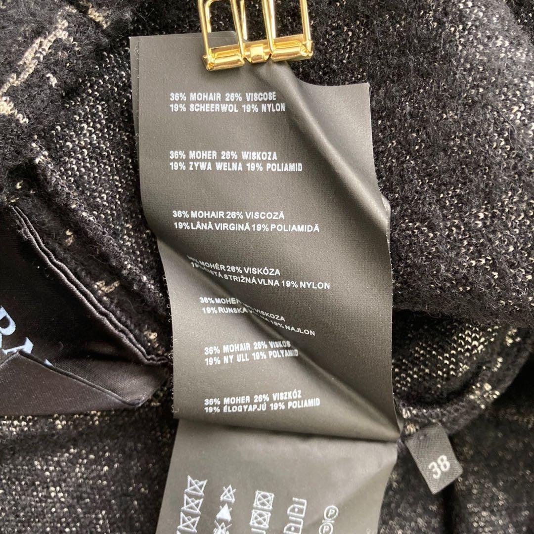 PRADA ウールスカート ブラック 38 ツイード フォーマル キレイめ