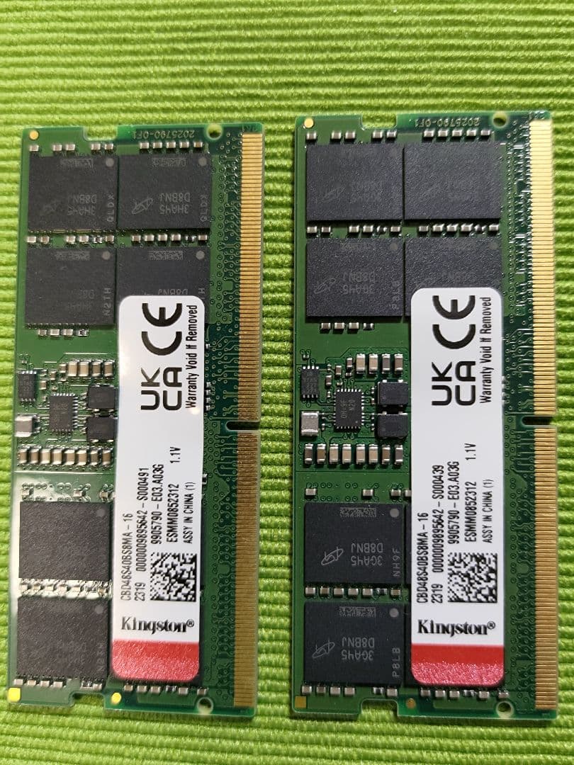Kingston DDR5 8GB メモリー 2枚セット 16GB