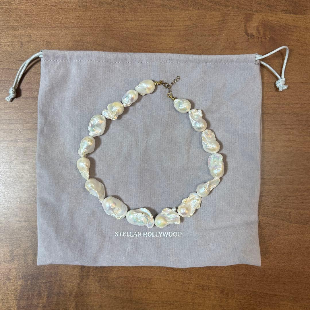 STELLAR HOLLYWOOD ビッグブロックパールネックレス