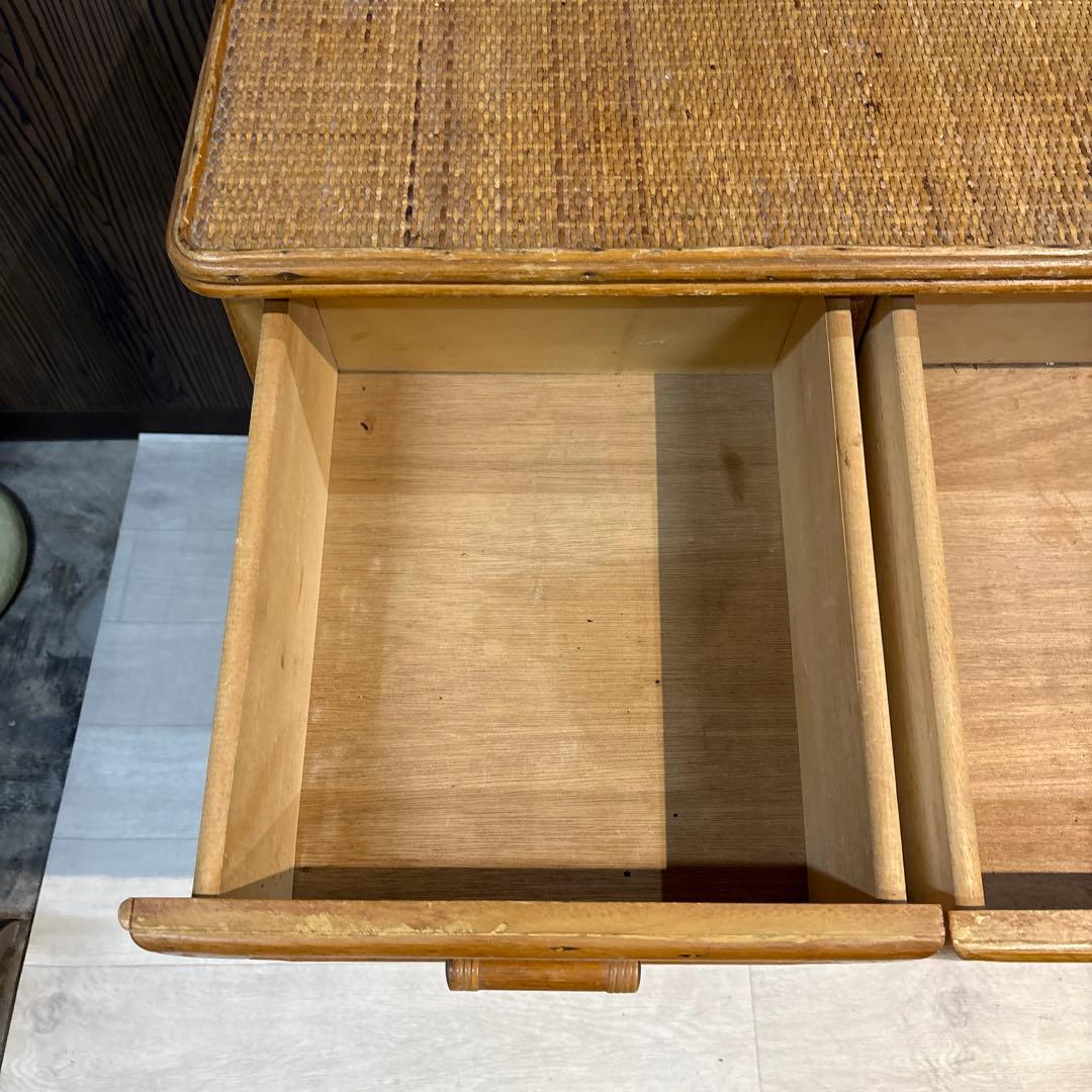 ラタン製シンプルチェスト 6引き出し