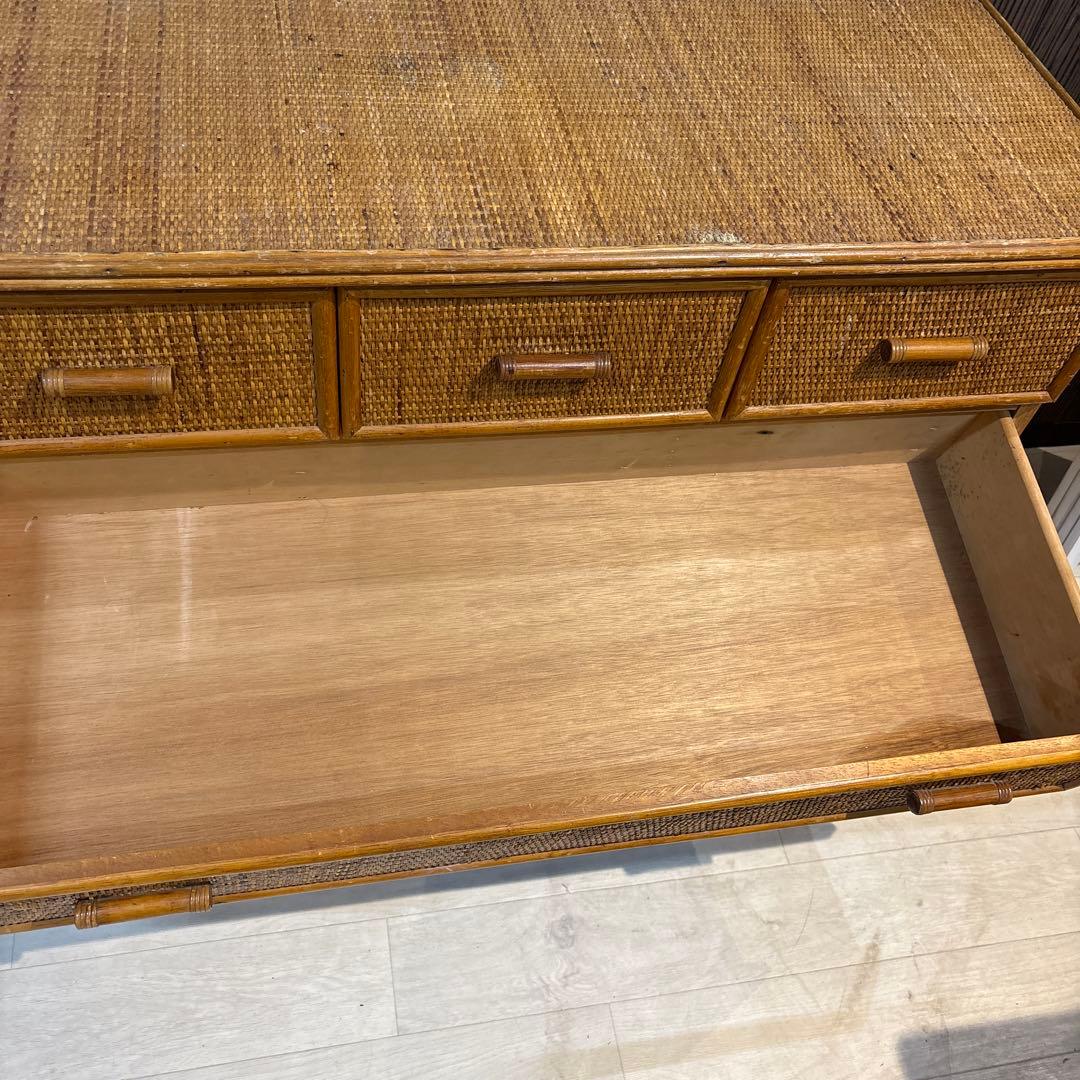 ラタン製シンプルチェスト 6引き出し