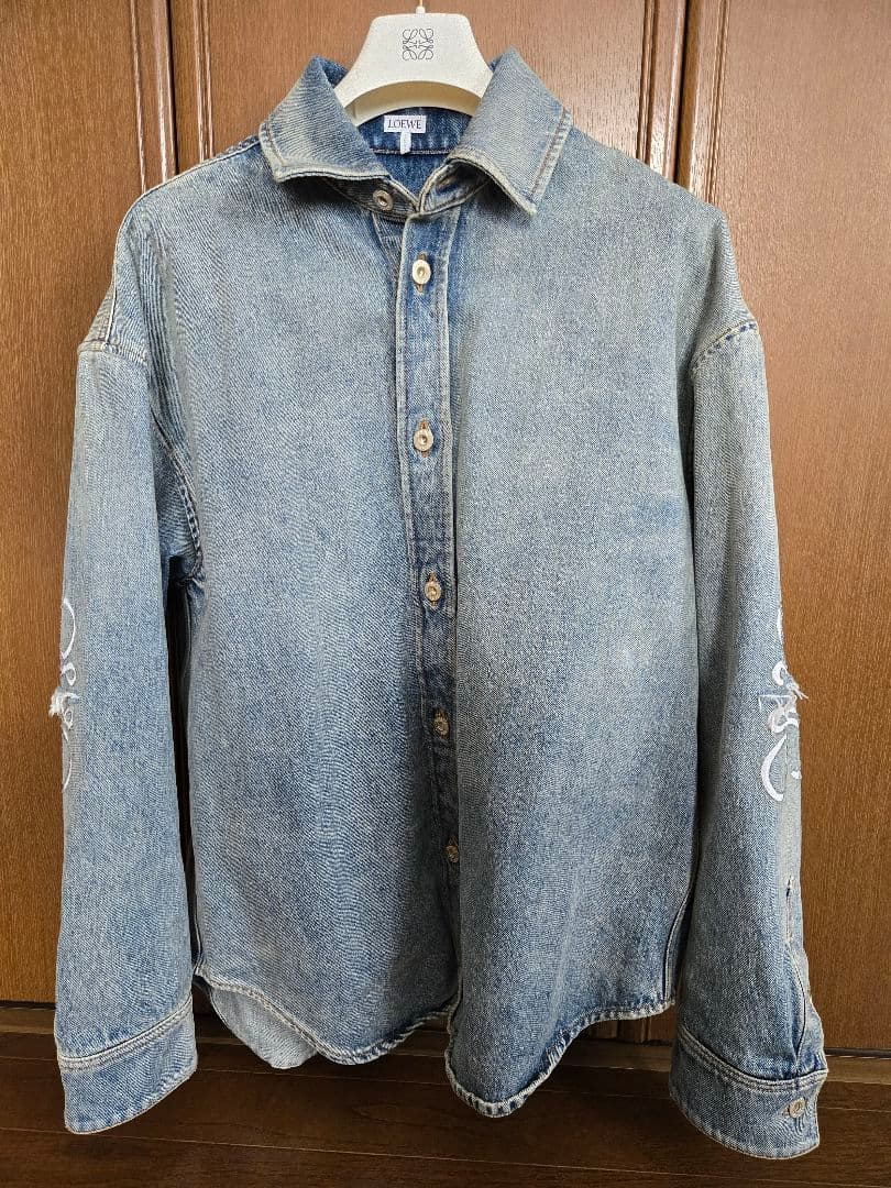 ロエベ　デニムジャケット　デニムシャツ　アナグラム