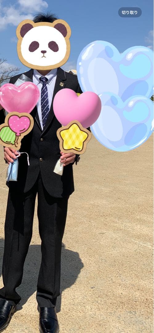 美品　男の子　卒業式ブラックスーツ165 ネイビーストライプシャツ　6点セット