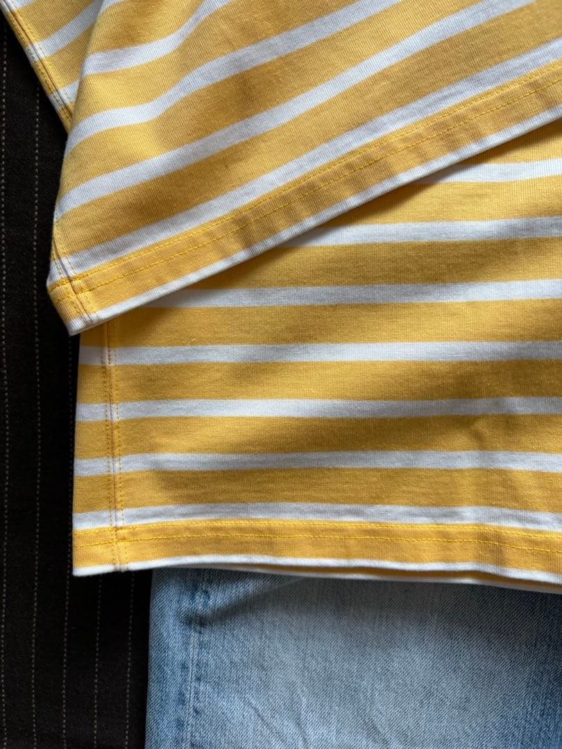 ヤ✨美品！タグ付き Oblada（オブラダ）イエローストライプ長袖Tシャツ