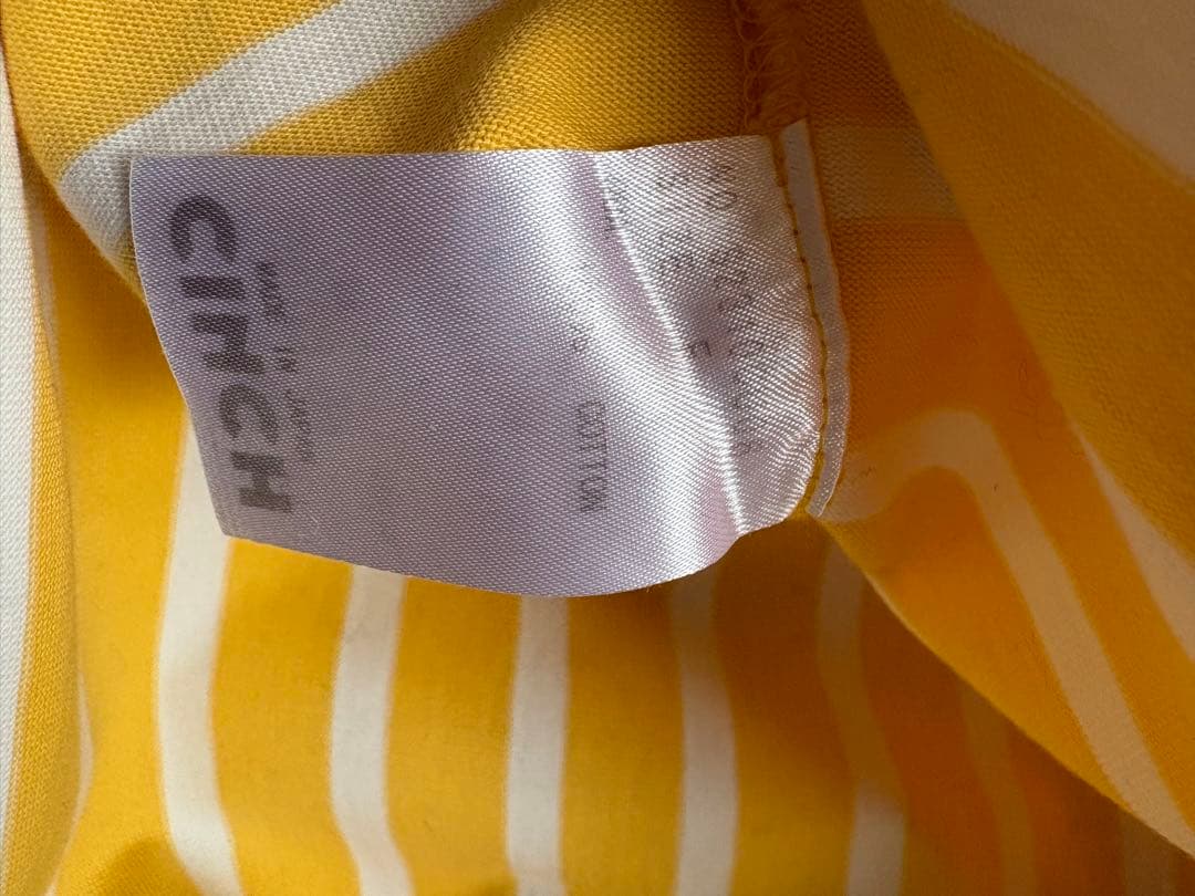 ヤ✨美品！タグ付き Oblada（オブラダ）イエローストライプ長袖Tシャツ