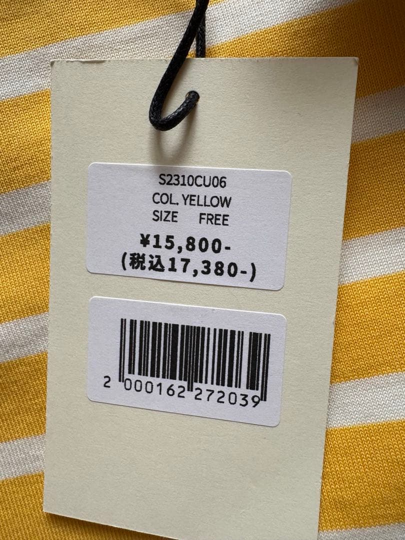 ヤ✨美品！タグ付き Oblada（オブラダ）イエローストライプ長袖Tシャツ