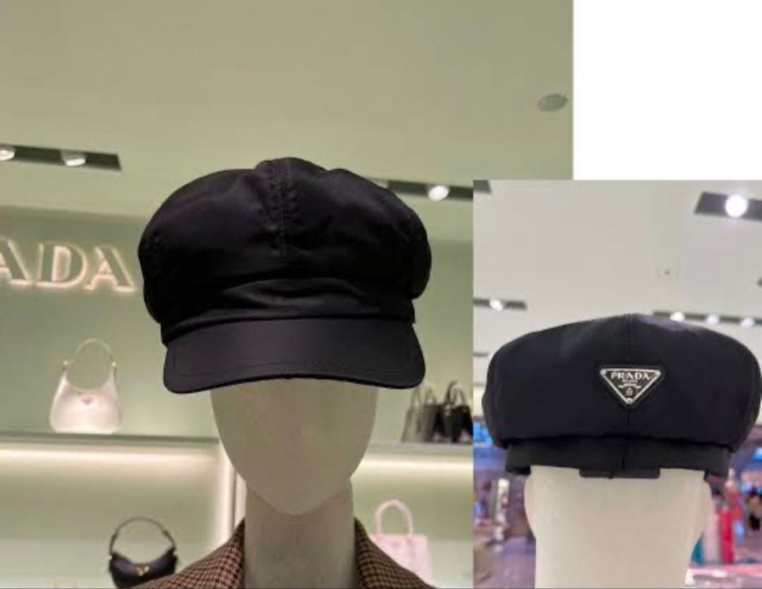 美品【PRADA】プラダ Re-Nylon ハット　キャスケット　ベレー帽