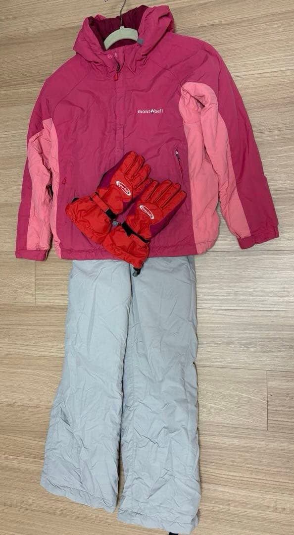 モンベル　スキーウェア上下&手袋　150cm