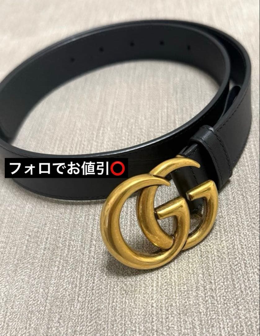 【超美品】GUCCI ベルト スリムベルト ダブルG ベルトGG