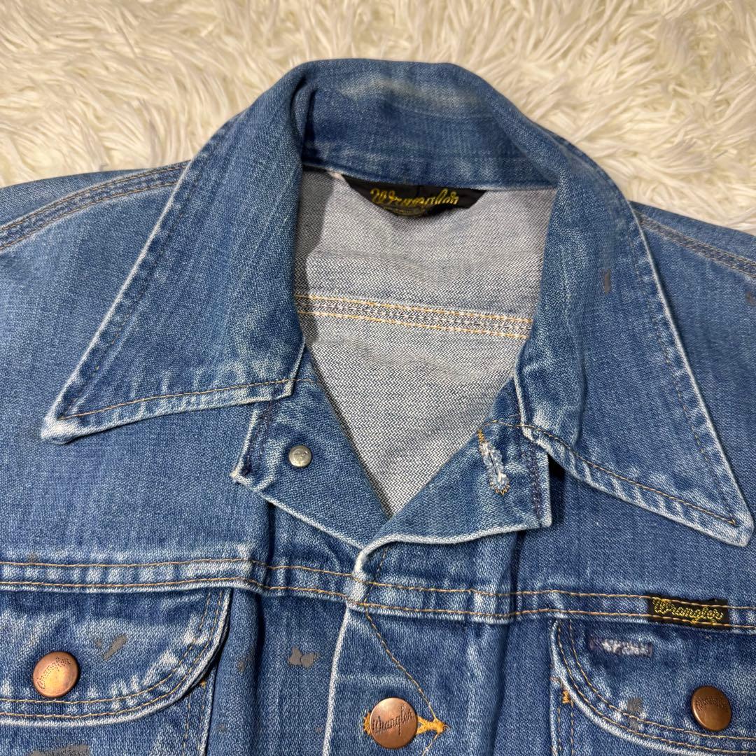 ☆Wrangler USA製 黒タグ デニムジャケット 2ポケット 70s☆