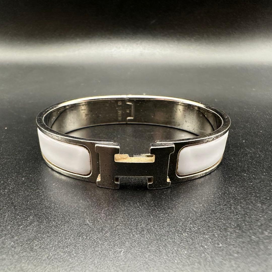 美品✨　エルメス　バングル　ブレスレット　Hクリック　 シルバー　1325
