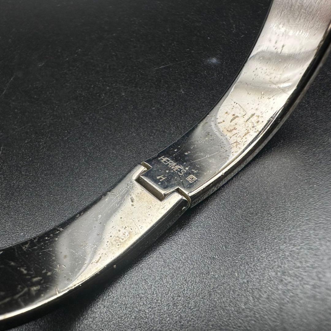 美品✨　エルメス　バングル　ブレスレット　Hクリック　 シルバー　1325