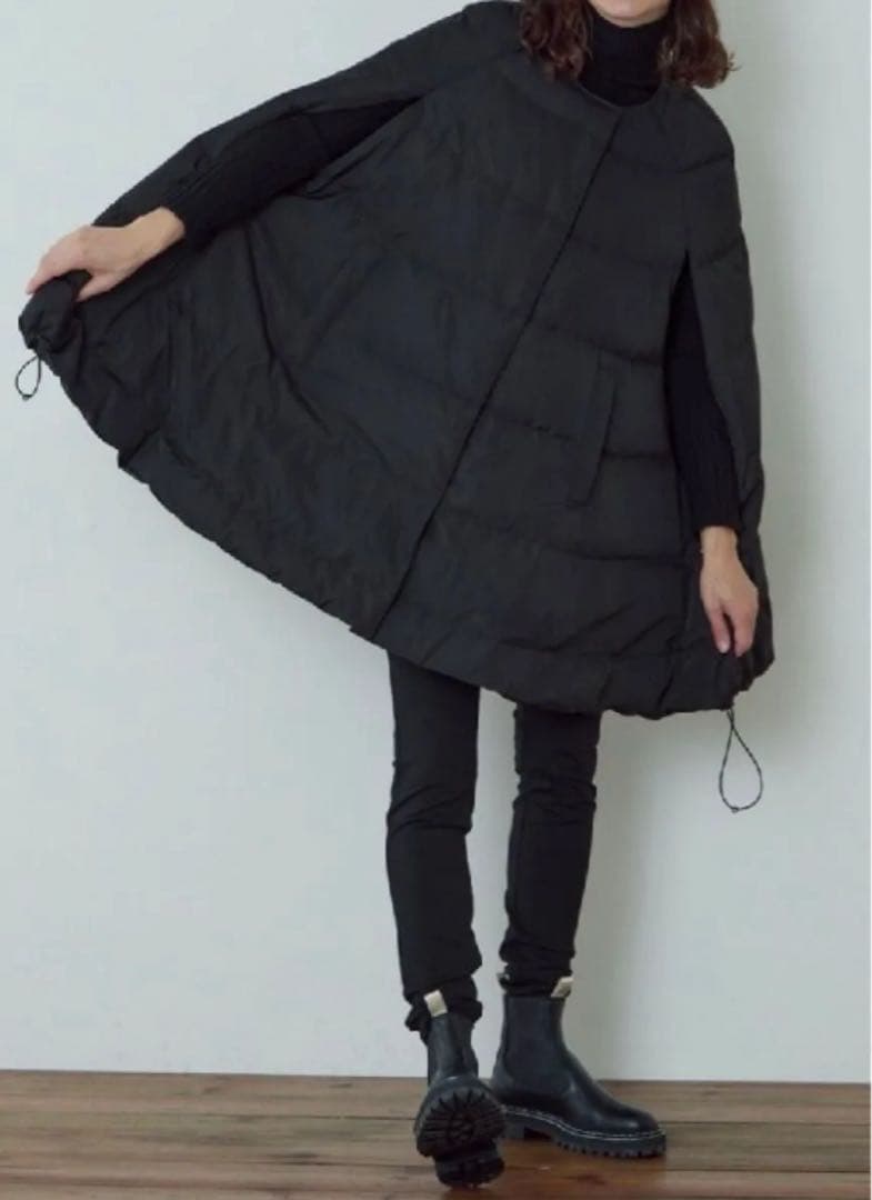 LE PHIL ダウンコート パッフィーダウンケープ ポンチョ フェザー