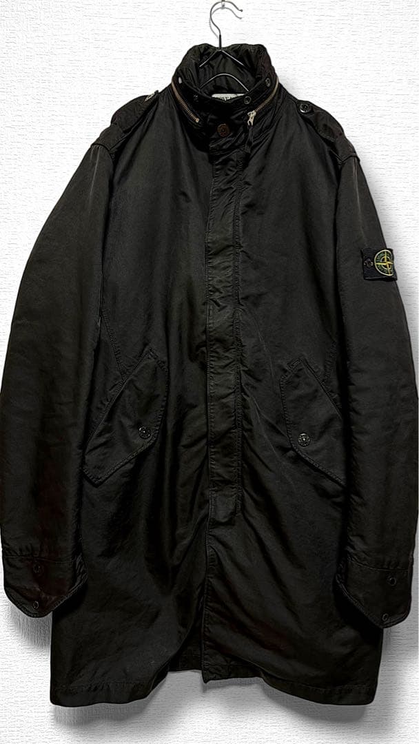 09aw/ストーンアイランド/ミリタリーモッズコート/黒/M