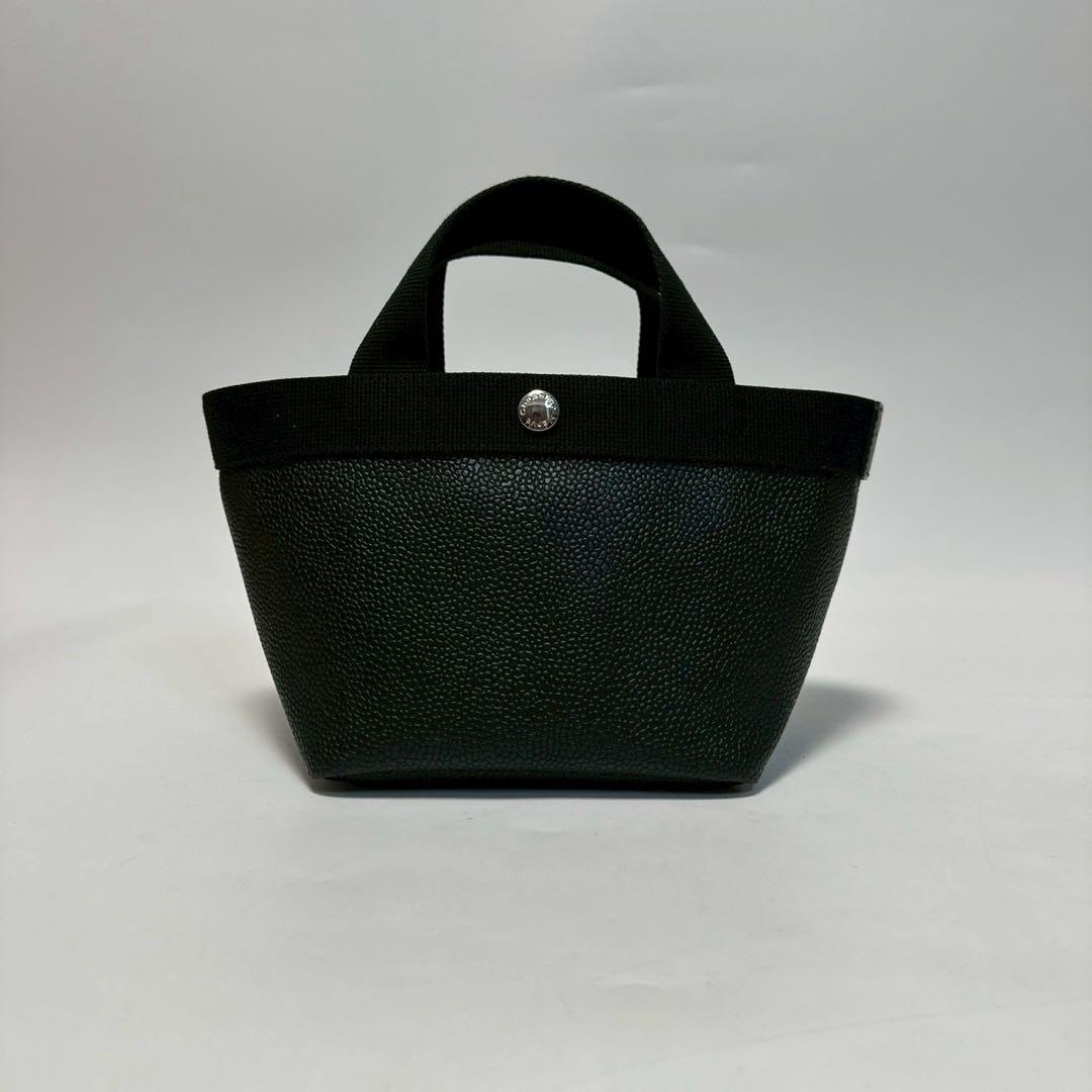 o36【極美品】エルベシャプリエ　レザー　ブラック　701GP ハンドSサイズ.