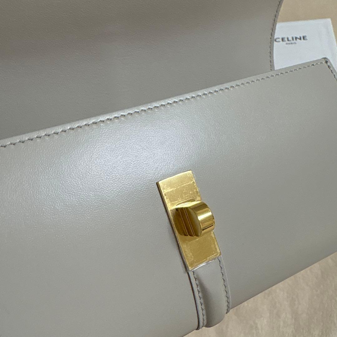 CELINE グレー レザー 長財布
