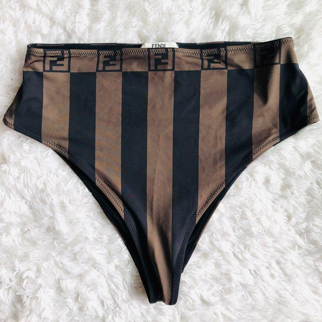 未使用タグ付✨フェンディ 水着 ズッカ FFロゴ ペカン カーキ×ブラック M