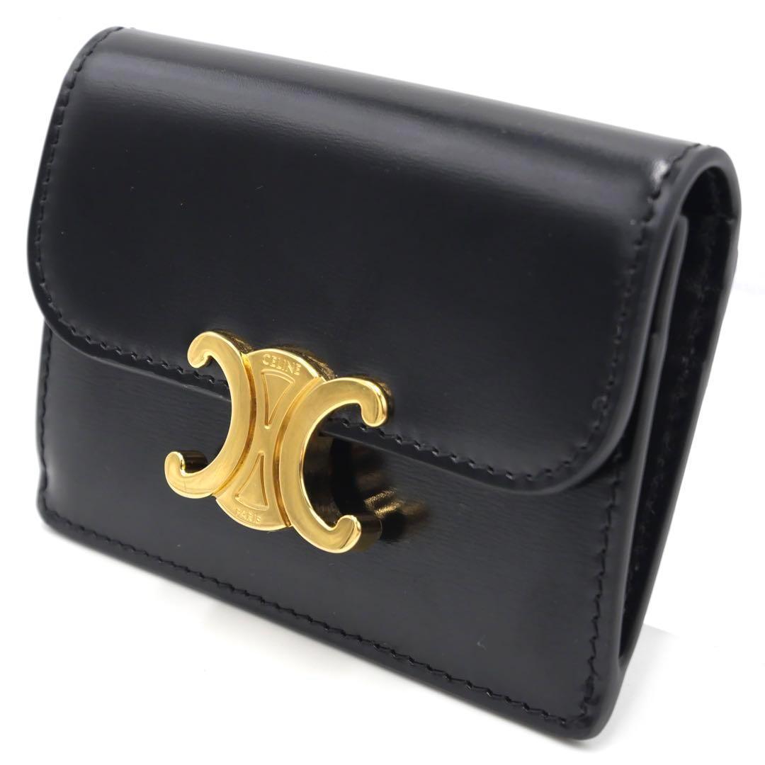 セリーヌ CELINE トリオンフ カードケース 名刺入れ ブラック カーフ