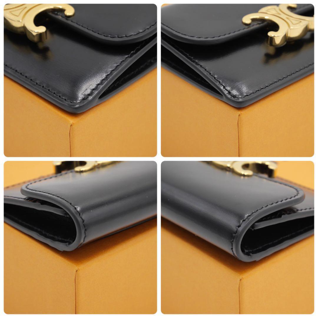 セリーヌ CELINE トリオンフ カードケース 名刺入れ ブラック カーフ