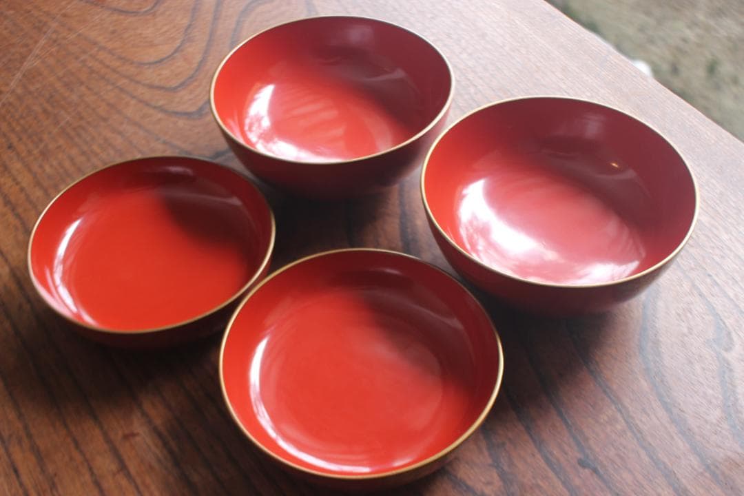 時代逸品！上質朱漆に極上牡丹蒔絵の映えるお椀2点（検輪島塗蒔絵椀吸い物椀