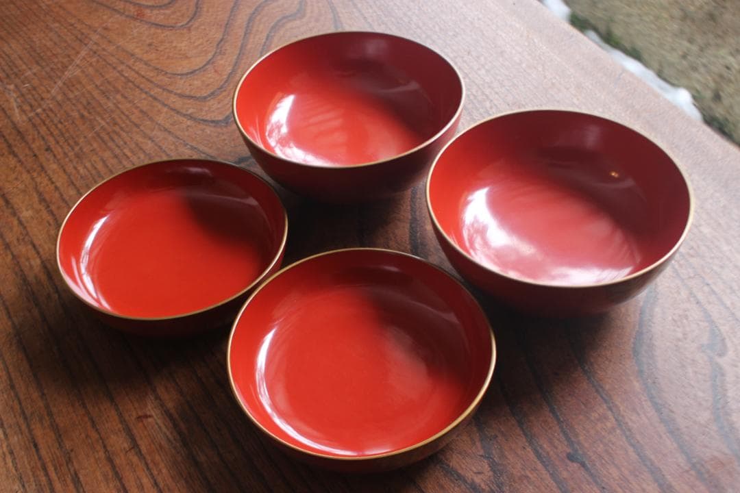 時代逸品！上質朱漆に極上牡丹蒔絵の映えるお椀2点（検輪島塗蒔絵椀吸い物椀