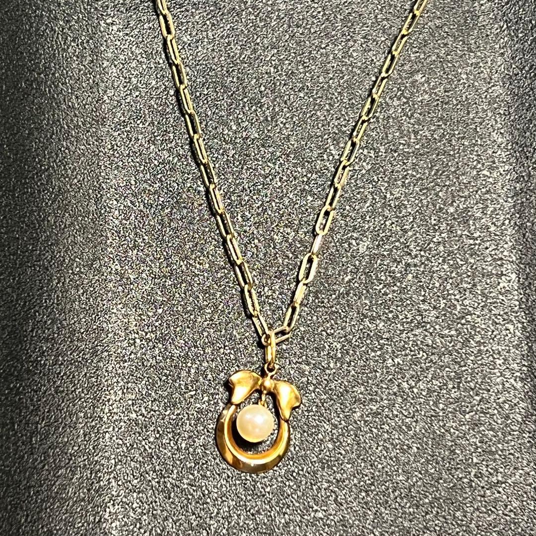 K18 ゴールド ペンダント／淡水パール