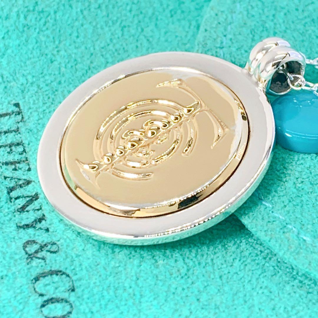 美品 ティファニー 旧ロゴ コンビ ネックレス チェーン社外品 シルバー k18