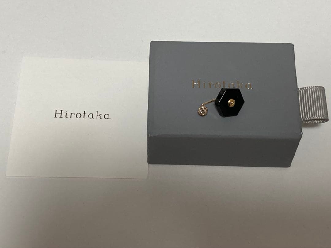 美品　hirotaka ヒロタカ　ダイヤモンド　オニキス　ピアス　片耳　k10