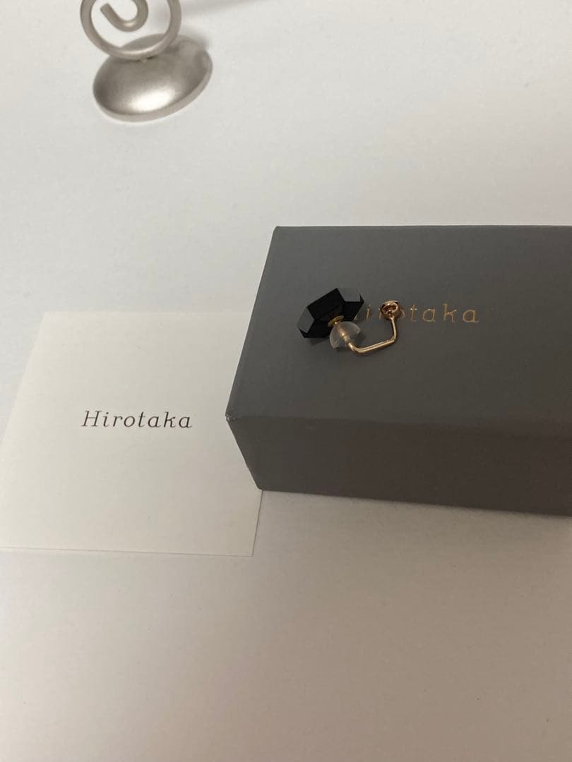 美品　hirotaka ヒロタカ　ダイヤモンド　オニキス　ピアス　片耳　k10