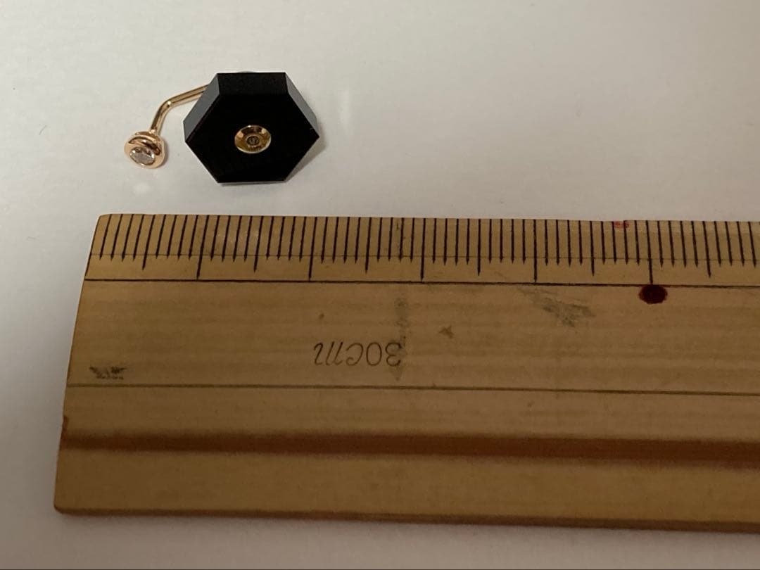 美品　hirotaka ヒロタカ　ダイヤモンド　オニキス　ピアス　片耳　k10