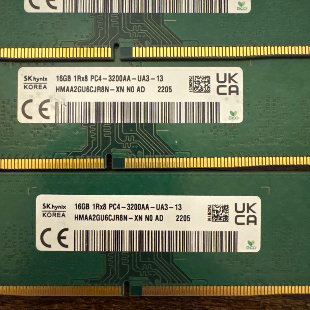 SK hynix DDR4-3200AA 1Rx8 64GB(16GBx4枚)