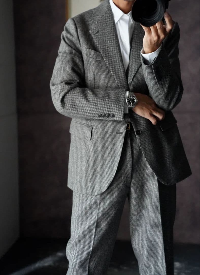 HEUGN（ユーゲン） Saint ウールハウンドトゥース2Bジャケット