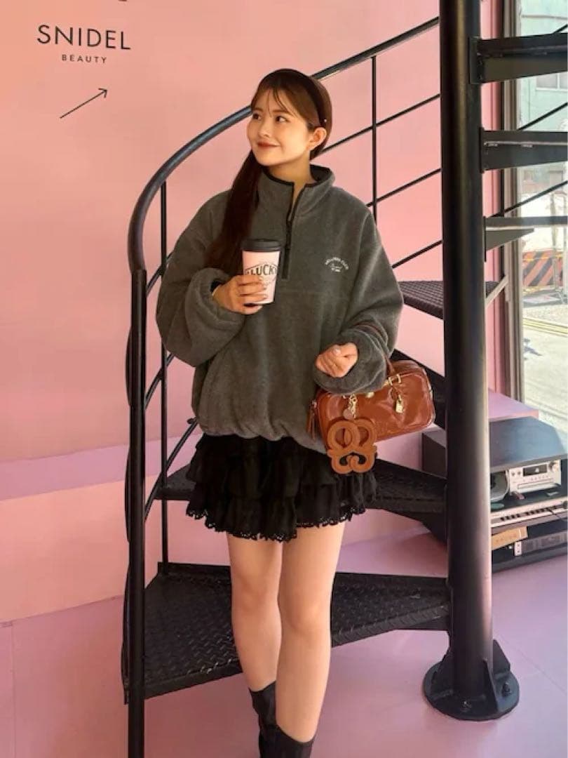 SNIDEL スナイデル　ハーフジッププルオーバー　グレー