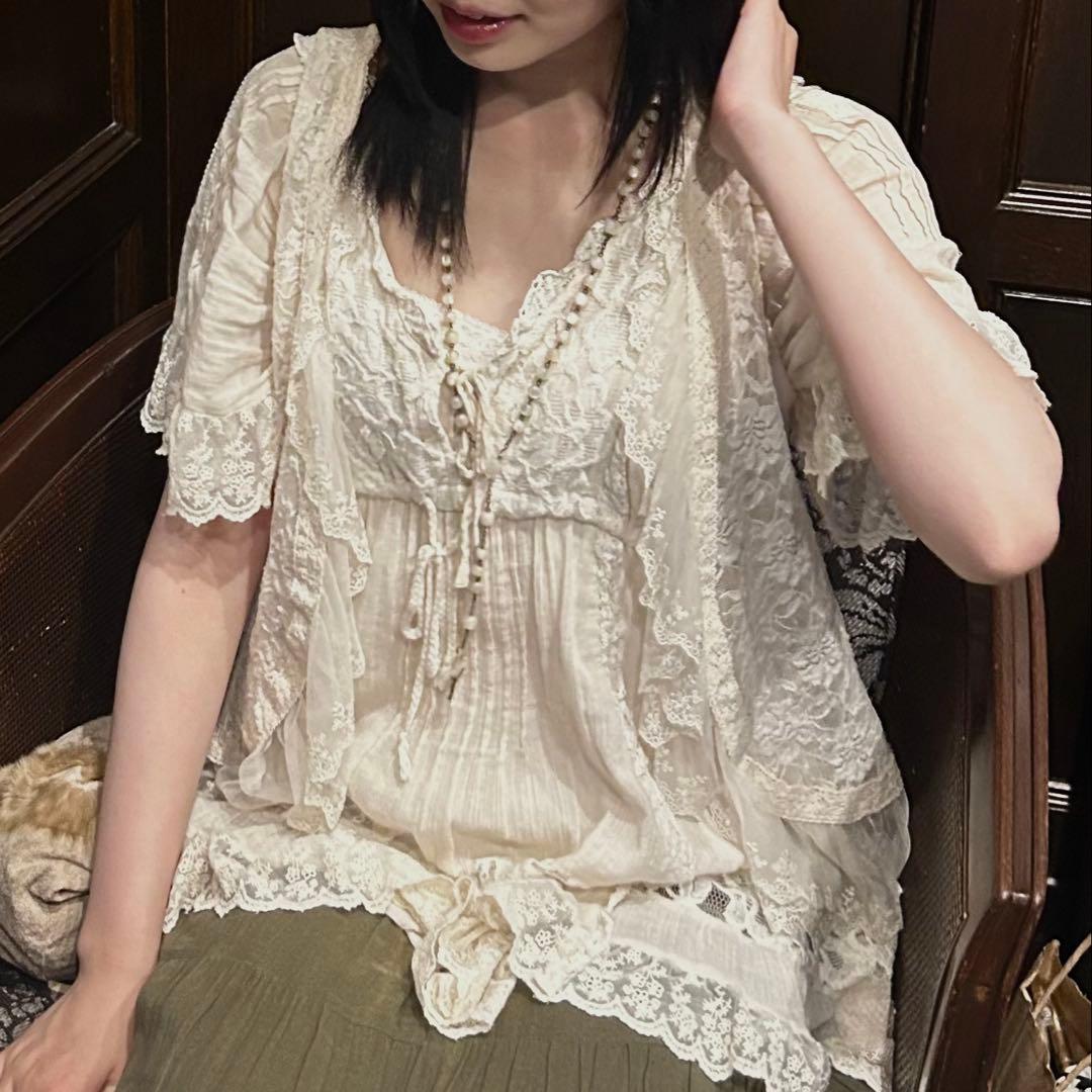 00's fairygrunge 森ガール チュニック レース リボン