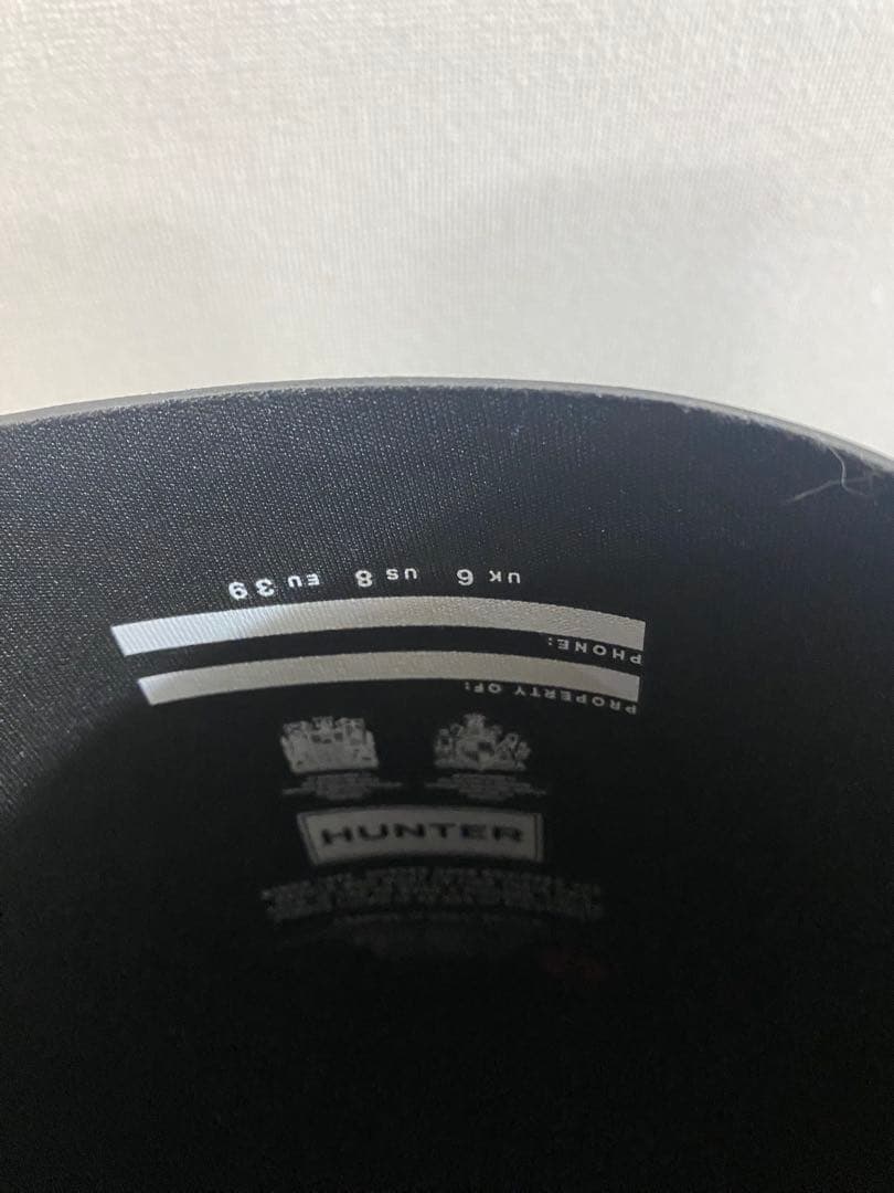 新品未使用【HUNTER ハンター】レインブーツ黒サイズUS6 25センチ