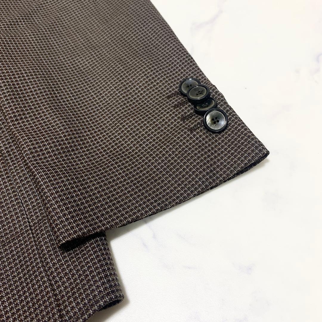 【美品　特大4L！シルク】エトロ　スーツセットアップ　ペイズリー柄　ブラウン　茶