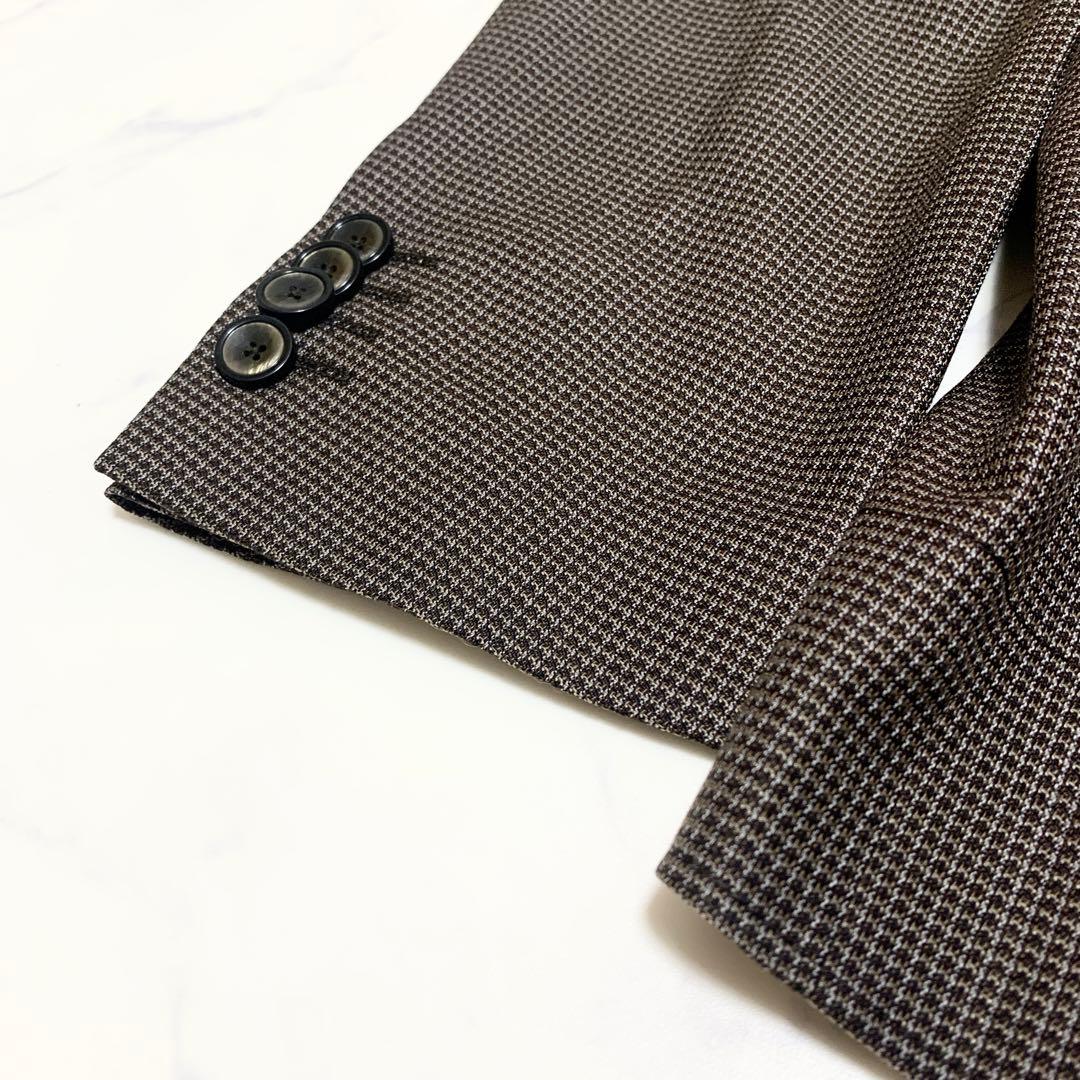 【美品　特大4L！シルク】エトロ　スーツセットアップ　ペイズリー柄　ブラウン　茶